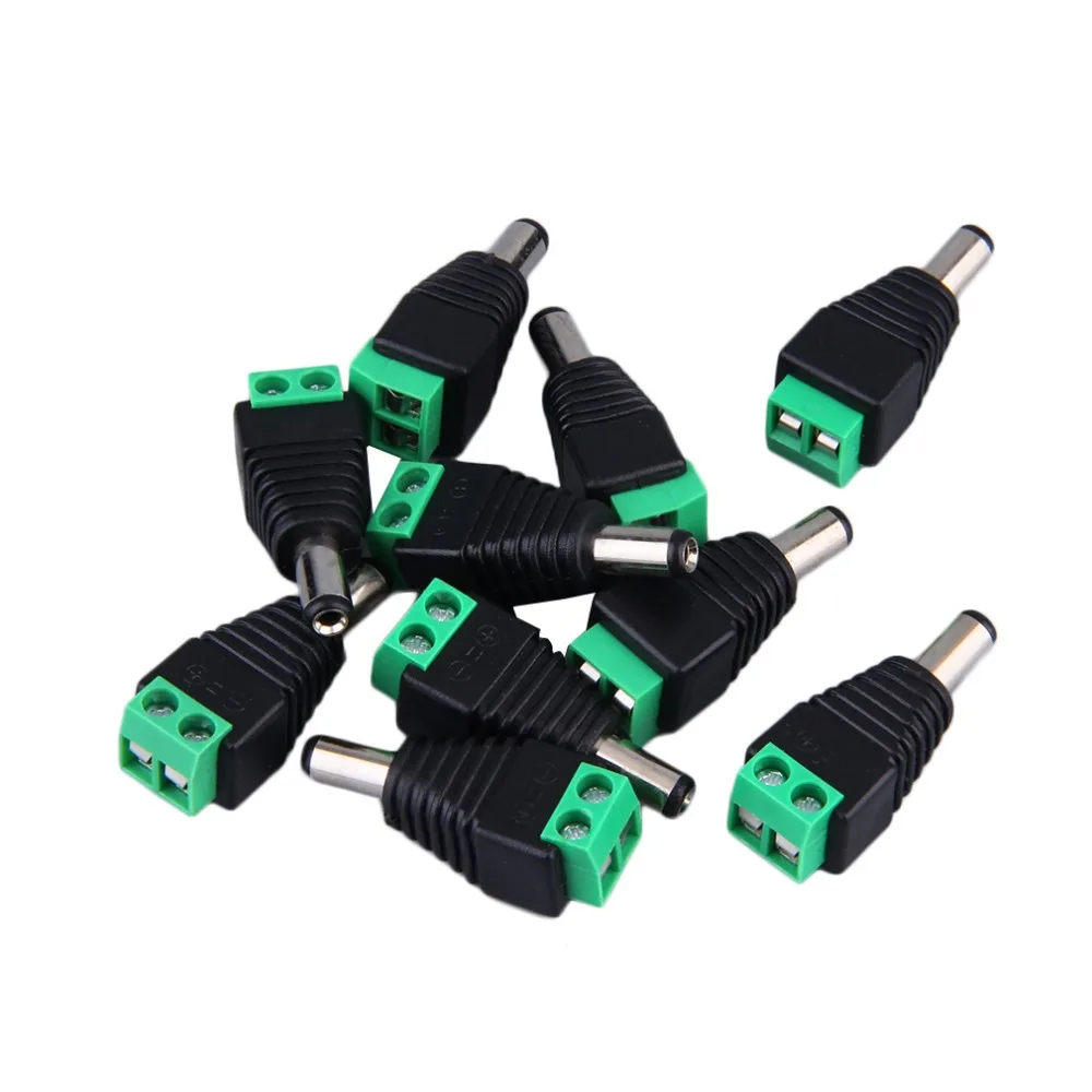 

10pcs 12V Male 2.1x5.5mm DC Power Jack Plug Adapter Connector for CCTV
