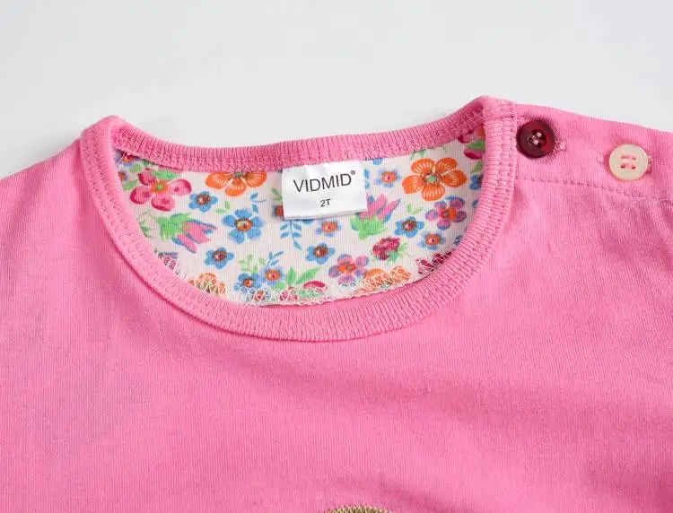 VIDMID/футболка для маленьких девочек возрастом от 2 до 10 лет Большие футболки для девочек, детская блузка для девочек Распродажа футболок летняя детская одежда из хлопка