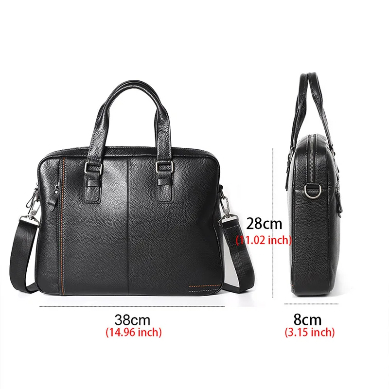 2019 New Cowhide Bag Male Briefcase Genuine Leather Casual Men's Shoulder Bag Natural Cowskin Business Bag Satchel Men Briefcase