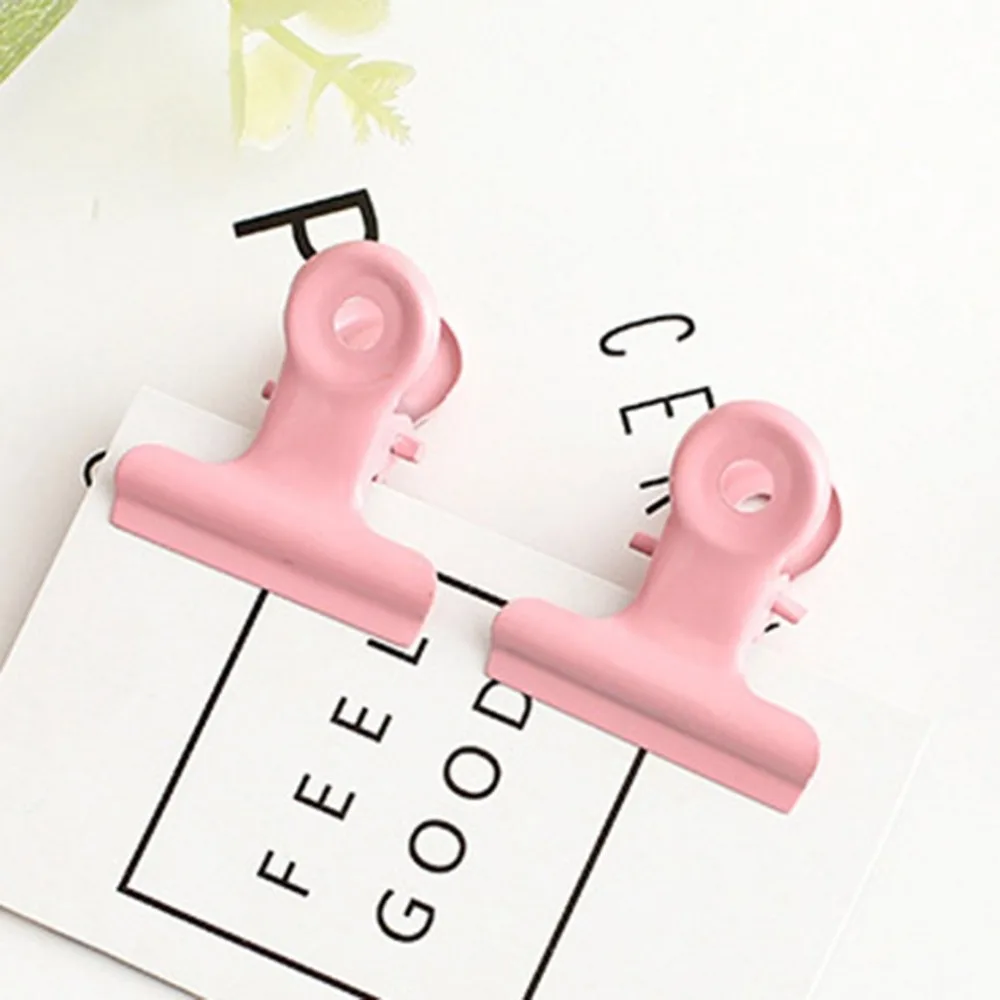 Durable Round Metal Clips Cute Pink Book Clip Stainless Steel Ticket