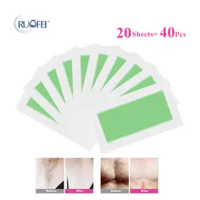 40Pcs/Set Depilatory Cartine Wax Strips For Hair Removal Wax Paper Cold Wax Strips Paper For Face Neck Arm Leg Body Beauty Tools