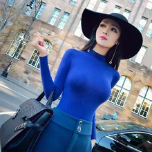 Hitz универсальные ol commuter темперамент был тонкий свитер с высоким воротом женский базовый праймер