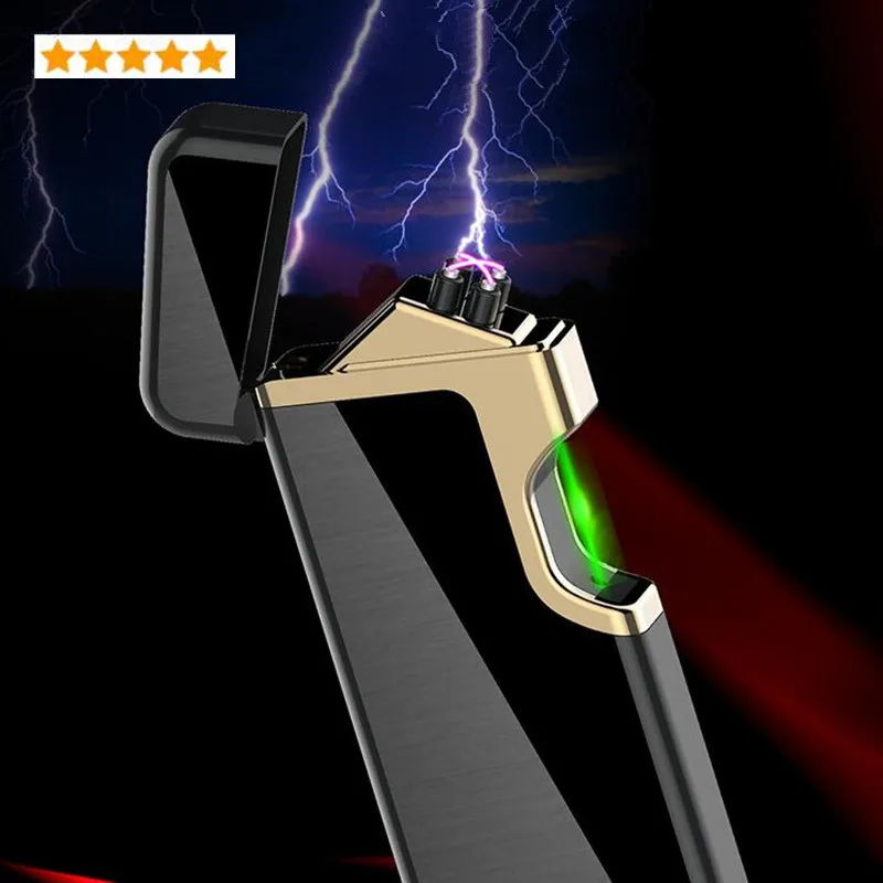 Инфракрасная Индукционная зажигалка USB зарядка двойная дуга ветрозащитная