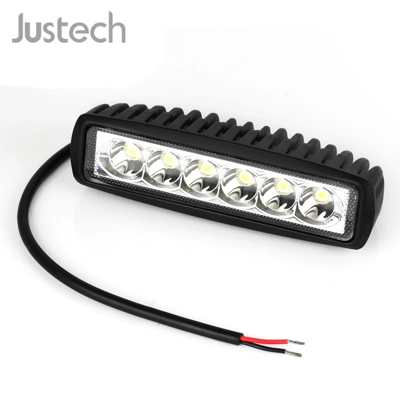 

Justech Slim 18W LED Work Light Spot Bar Lamp For Jeep Offroad Bus Car Truck Boat ATV 4WD 12V 24V 6500K