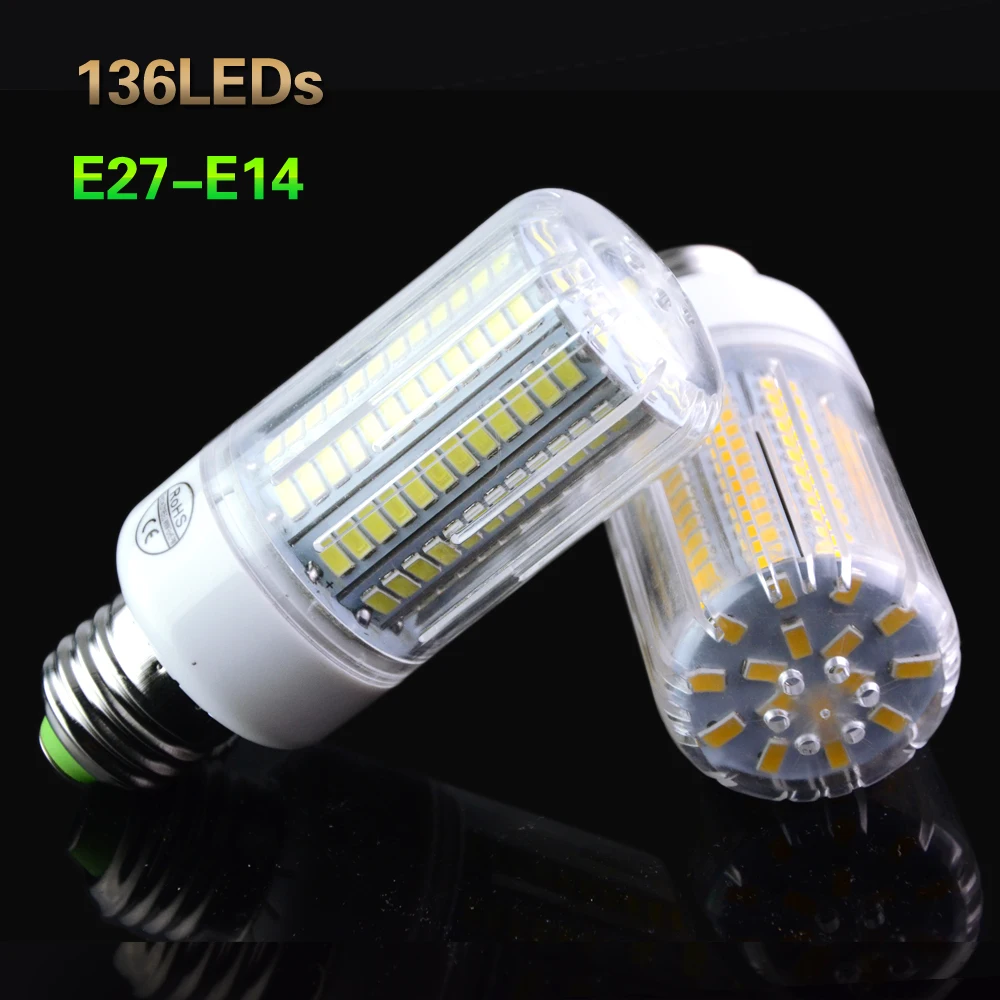 Светодиодная лампа Кукуруза 5730 SMD E14 E27 220 В перем. Тока 230 огнеупорная Радиационная