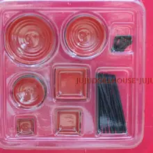 Миниатюрный Кукольный дом мини Siwan сцена из глины с блюдами 25 комплектов красного и черного цвета