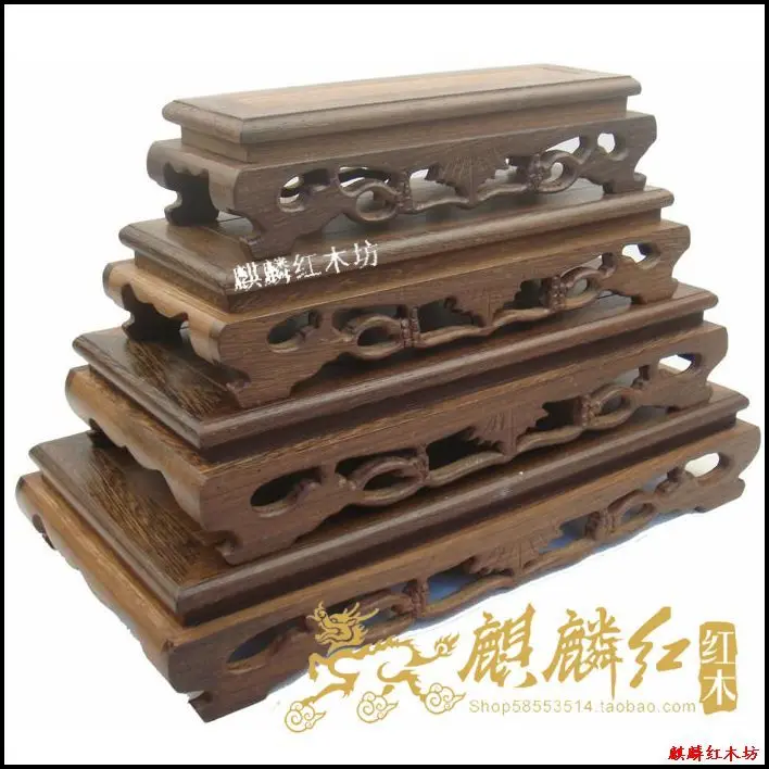 

Kylin rosewood crafts wooden rectangular base stone jade head base wooden Saucer Set special offer