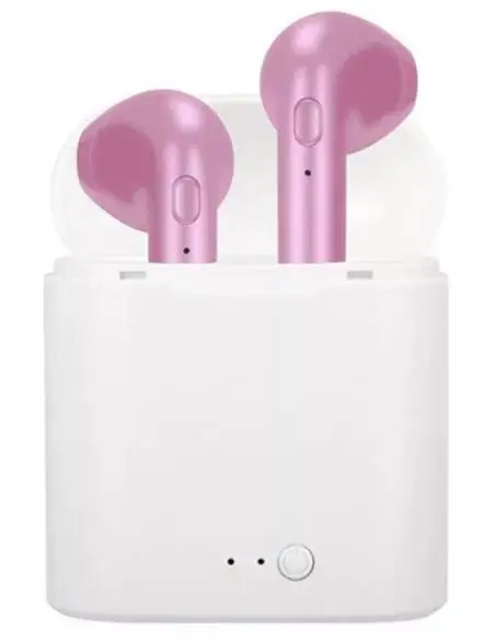 I7s TWS Мини Bluetooth Беспроводные наушники с зарядным устройством спортивные гарнитуры Android Audifonos для всех смартфонов - Цвет: Розовый