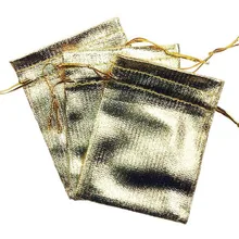 13*18 см 100 шт. ручной работы Золотой шнурок Сумки для свадьбы/Вечеринки/подарок/браслеты/ожерелье чехлы Ювелирная упаковка Дисплей Сумки