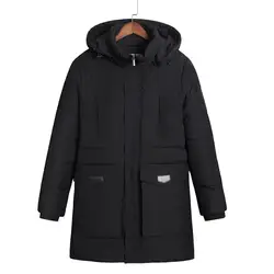 2018 Новая зимняя мужская куртка простая модная куртка с капюшоном вязаный манжет дизайн мужской тепловой модный бренд парки Большие