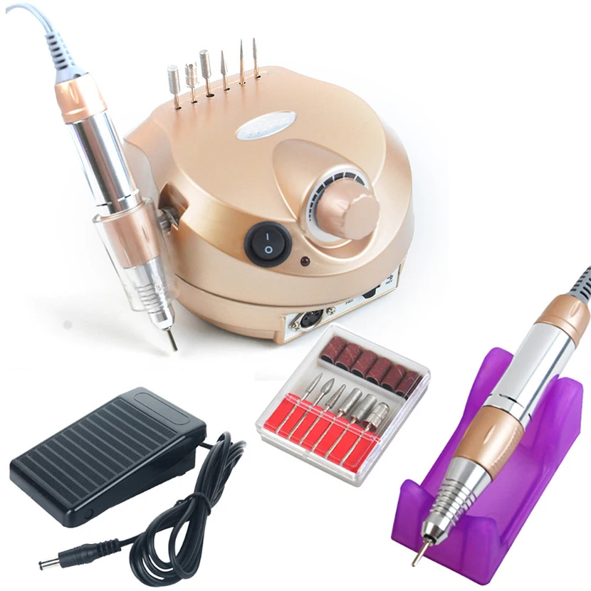 Professional 110/220V 35000 RPM Golden Color Nail Electric Drill File