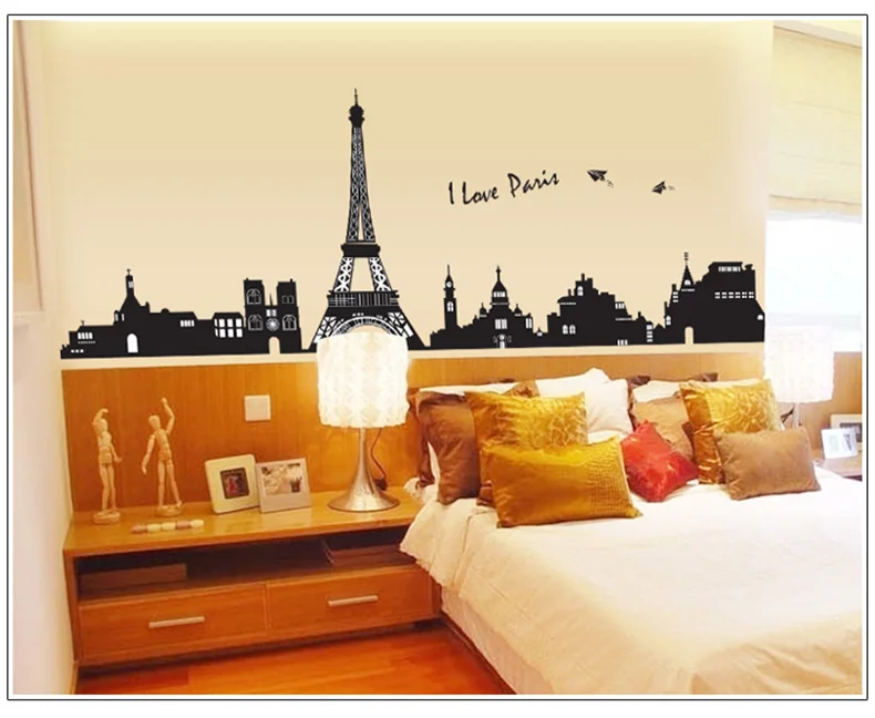 I Love Paris La Tour Eiffel Wall Stickers Art Decal Vinyl Paper