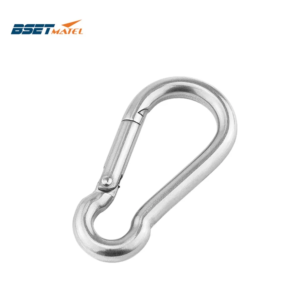 

M6*60mm Multifunctional 304 Stainless Steel Spring Snap Carabiner Quick Link Ring Hook snap shackle Chain Fastener Hook