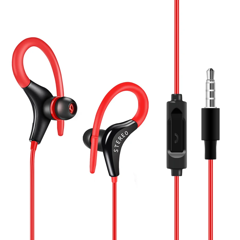 

GSDUN 187 Ear Hook Headphones Sport Earphone 3.5mm Headset With Mic Handsfree for xiaomi Waterproof Earphone Bag Storage Box