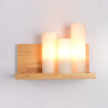 

Loft Decor Wood Glass Wall Lamp Modern LED Wall Light Fixtures For Bedroom Bedside Wall Sconce Home Lighting Luminaire