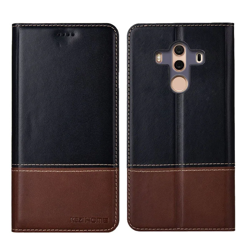 

for Huawei mate 10 Pro Case Two-tone Flip Genuine Leather Soft Silicon Back Cover for Huawei Mate 10 Pro Cases