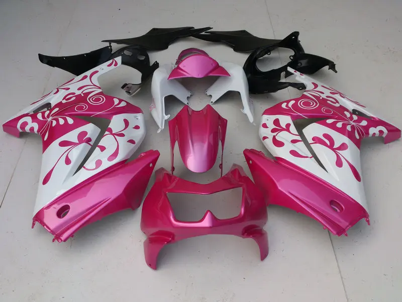 Комплект обтекателей для KAWASAKI Ninja ZX250R 08 09 10 11 12 ZX 250R EX250 2008 2012 ABS цветочный розовый