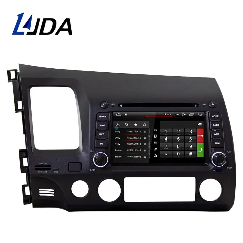 LJDA 2 Din Android 10,0 Автомагнитола для HONDA Civic 2007-2011 wifi Автомобильный мультимедийный плеер стерео gps Навигация DVD ips Авто Аудио