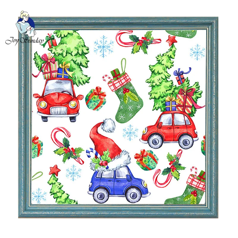 

JOY SUNDAY Diamond Embroidery Merry Christmas 5D Diy Diamond Painting Full Sale Rhinestone Mosaic Flower Crafts Home Decoration8