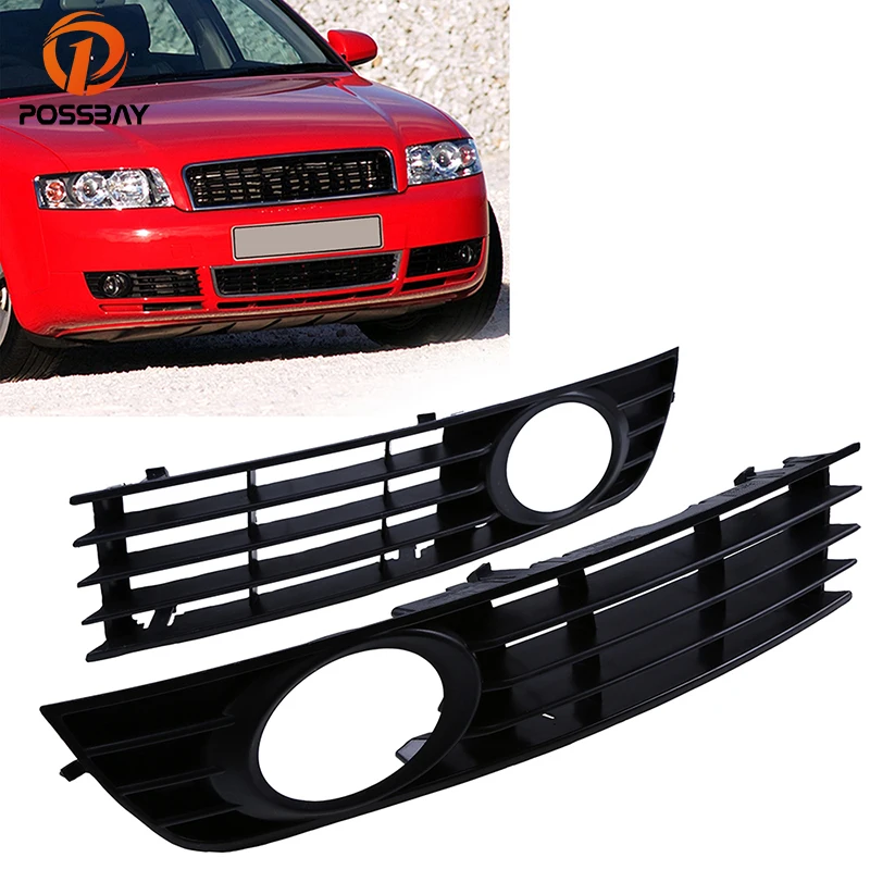 

POSSBAY Left/Right Car Front Bumper Lower Grilles Fog Light Cover Hood Vent Trim for Audi A4 B6 Sedan 2001-2005 Car Accessories