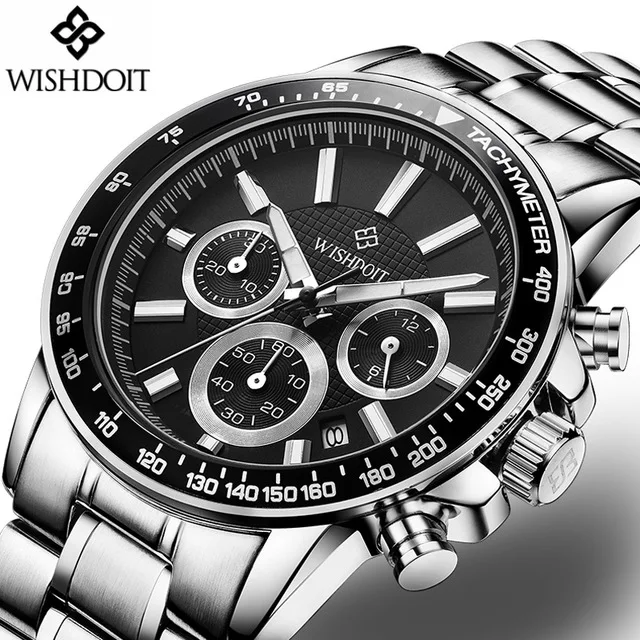 

WISHDOIT Men Watches Fashion Brand Multifunction Chronograph Quartz Watch Men Military Sport Wristwatch Relogio Masculino Clock