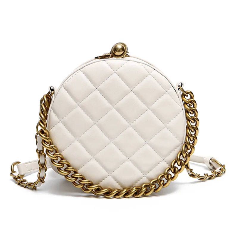 

Women Handbag Female Leather Roll Circular Bag Famous Crossbody Shoulder Bags Square Chains Fashion Purse Tote Sac A Main SS7317
