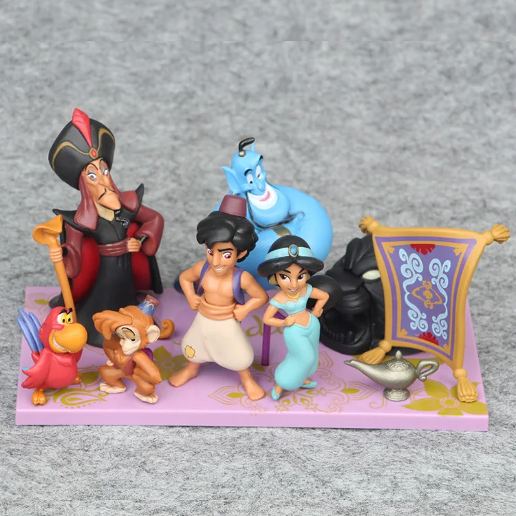 Disney Принцесса игрушки 2-10 см 8cps/набор Аладдин и волшебная лампа Жасмин коллекционеры фигурки Куклы Игрушки для детского подарка