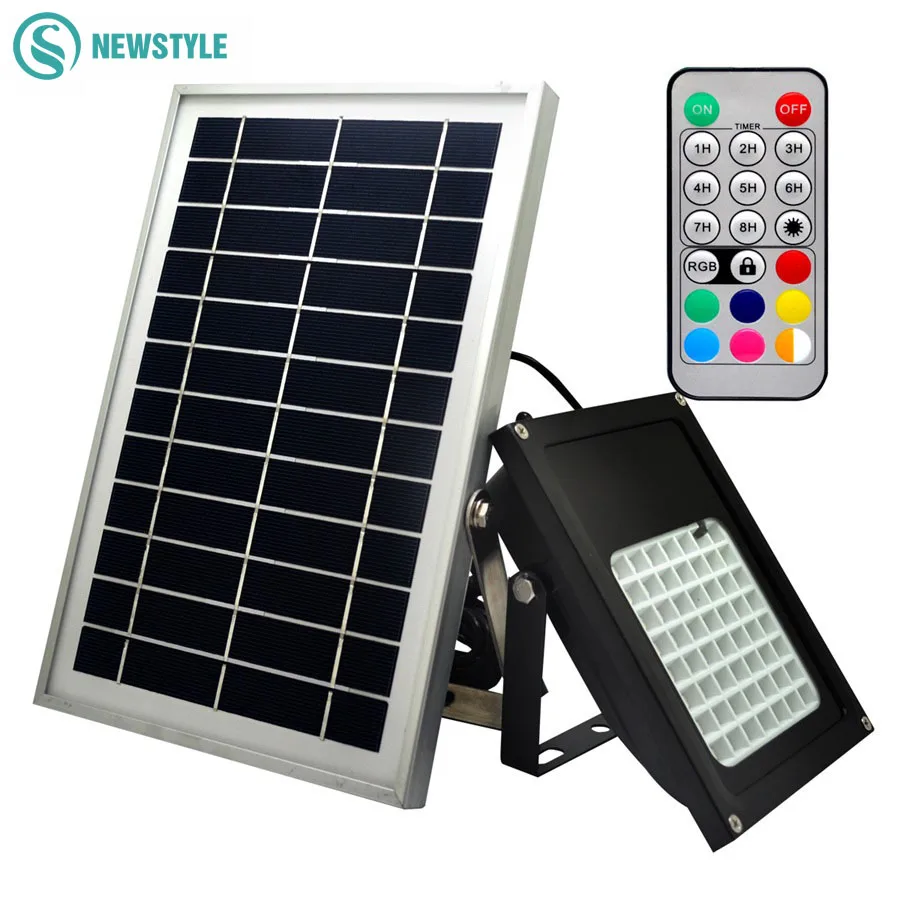 

20/56Leds Solar Flood Lighting Waterproof outdoor LED Solar lamp Powered Garden Lights multi-function RGB+WW led Floodlights