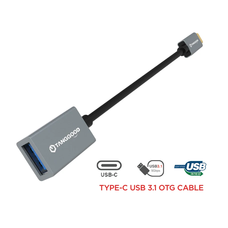 TANGGOOD USB C к USB Женский адаптер OTG USB кабель 3,1 3,0 5 Гбит/с скорость передачи данных для Macbook Pro Xiaomi Mi6 Mix 2 Nexus 15 см - Цвет: TG9903308GR