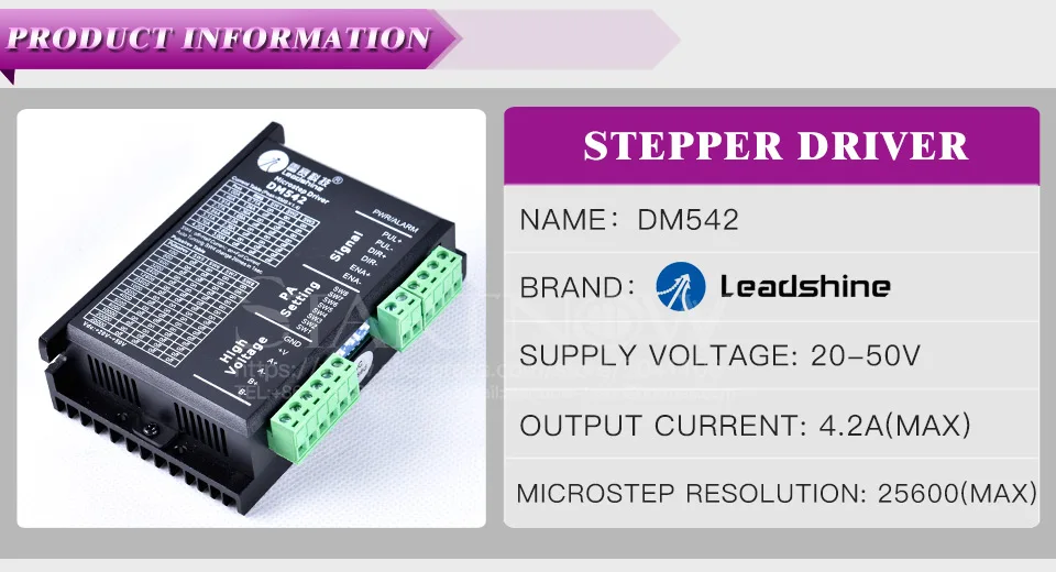 Leadshine 2 фазы аналоговый шаговый двигатель драйвер DM542 для CO2 Резки