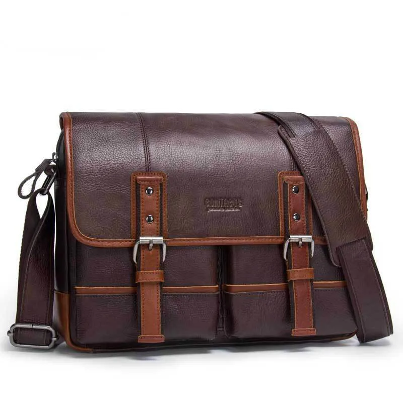 

new arrival genuine leather briefcase shoulder bag messenger bag cross body bag cowhide leather bag traveling bag