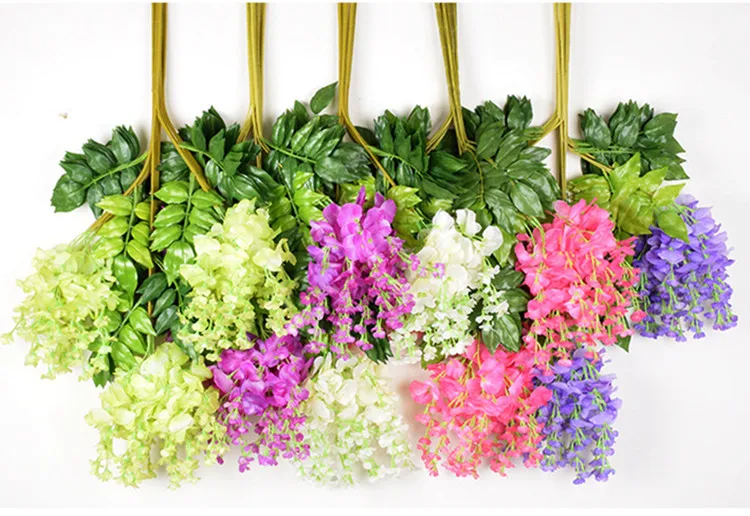 Cheap 12pcs 75cm Silk Artificial Hanging Flower Silk