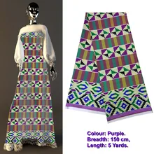 Африканская ткань kente шелковая атласная ткань высокого качества цифровая печать на ткани мягкая имитировать шелк ткани для платья 5 ярдов