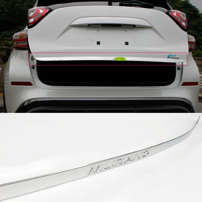 

FIT FOR 2015 2016 NISSAN MURANO ACCESSORIES REAR BOOT TRUNK LID TRIM TAILGATE MOULDING COVER STICKER CAR-STYLING