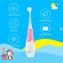 Водонепроницаемый Sonic Электрический Зубная щётка для ребенка 2 минут смарт-таймер зубная щетка с мягкой чистить зубы без Перезаряжаемые Уход за полостью рта