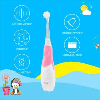 

Waterproof Sonic Electric Toothbrush For Baby Child 2 Minutes Smart Timer Tooth Brush Soft Brush Teeth No Rechargeable Oral Care
