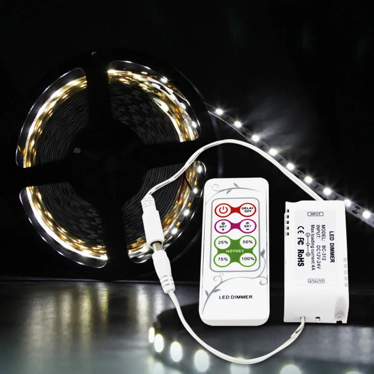 

BC-312-4A DC12V-24V DIY modes LED PWM Dimmer 4A Brightness adjustment Led Dimmer RF Remote For SMD 5050 LED Strip Lamp Light