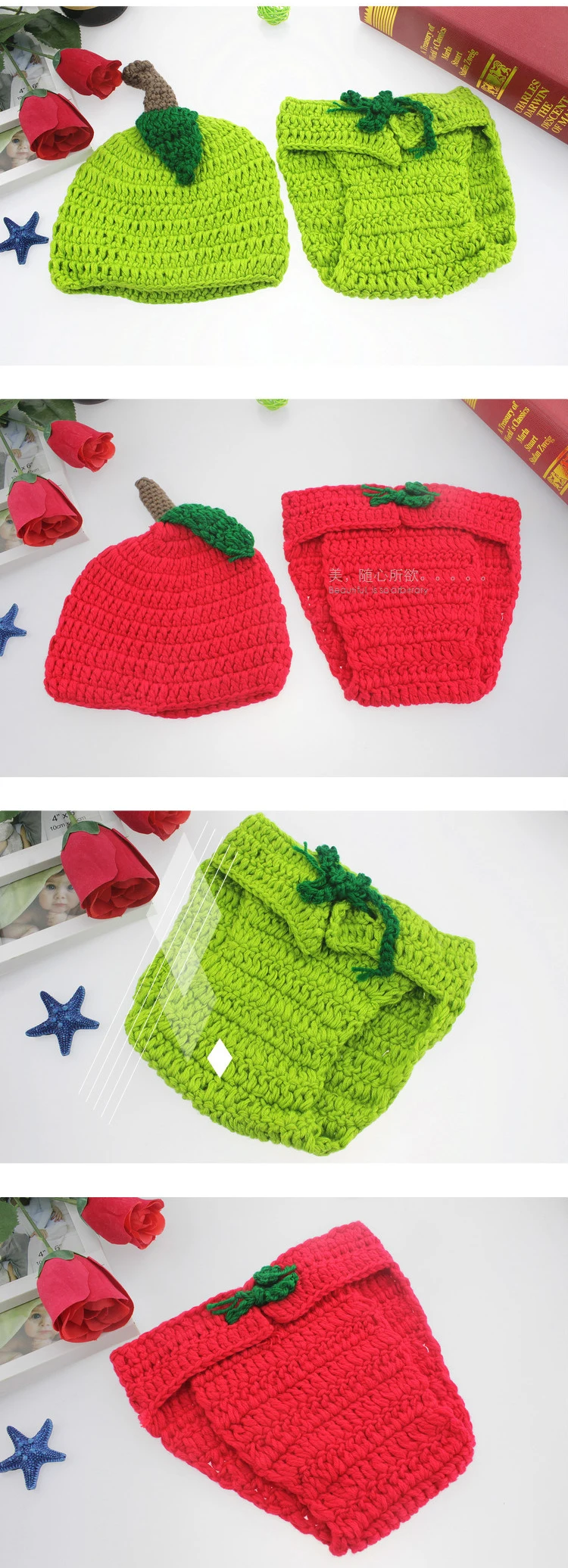 Handmade-Newborn-Photography-Props-Infant-Crochet-Costume-Cute-Baby-Hat-Pant-Costume-Set-Kids-Clothing-for-Twins-Baby-Products-0