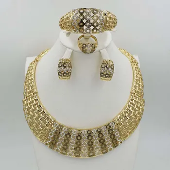 

2017Dubai Jewelry Set filled Necklace bracelet, Women Indian elegant wedding for party Dubai Fashion beads Jewelry S