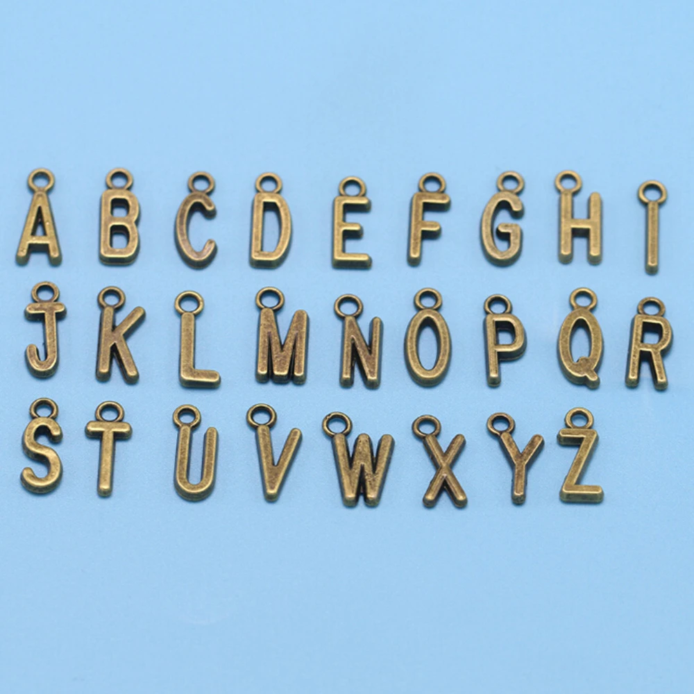 26pcs A Z Antique Silver Slide Letters Charms Diy Fit 7mm Flat Leather Bracelet Alphabet Word Letter Charm Pendants Jewelry Jewelry Findings Components Aliexpress