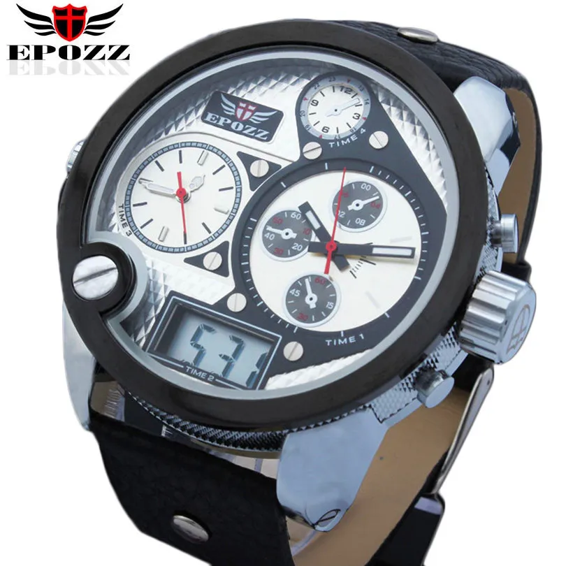 

EPOZZ Brand new quartz watch for men sport large dial oulm watches casual male imported waterproof 30M digital clock 2305