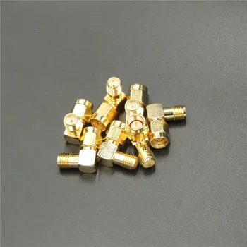 

10pcs sma male to sma female plug jack adapter right angle type 90 Degree coaxial RF connector