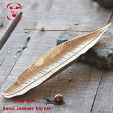 Мода лист лодка благовония горелка медный сплав+ Улитка палочки держатели благовоний домашний Декор подарок палочка Благовония Держатели металлическое основание