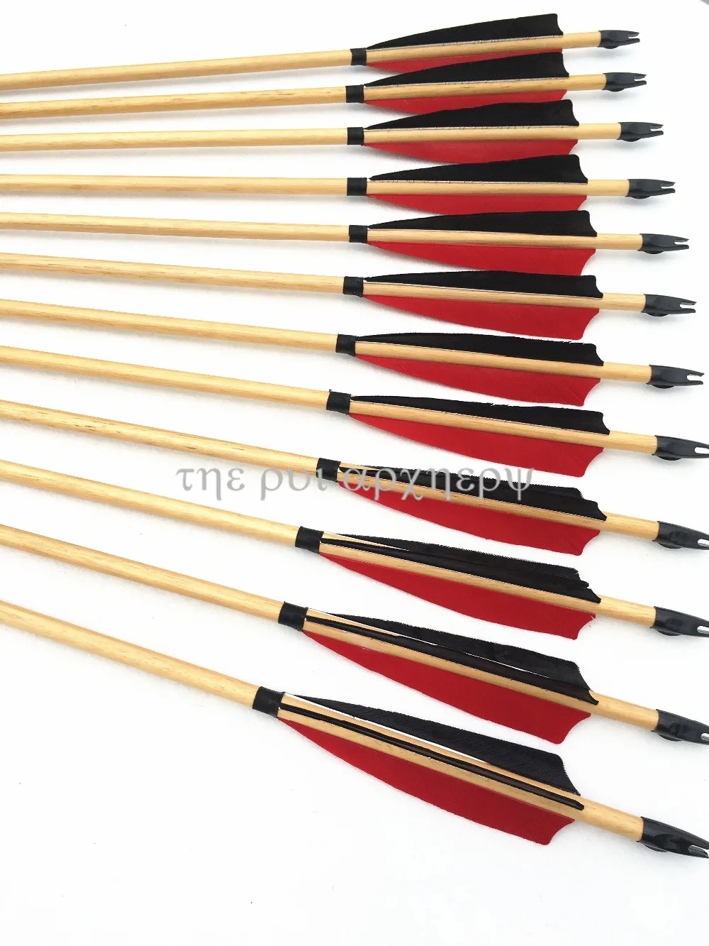 Archery Arrows 6/12/24pcs Wooden Traditional Handmade 5" Turkey Feathers Shaft Self Nock Target For Recurve Bow