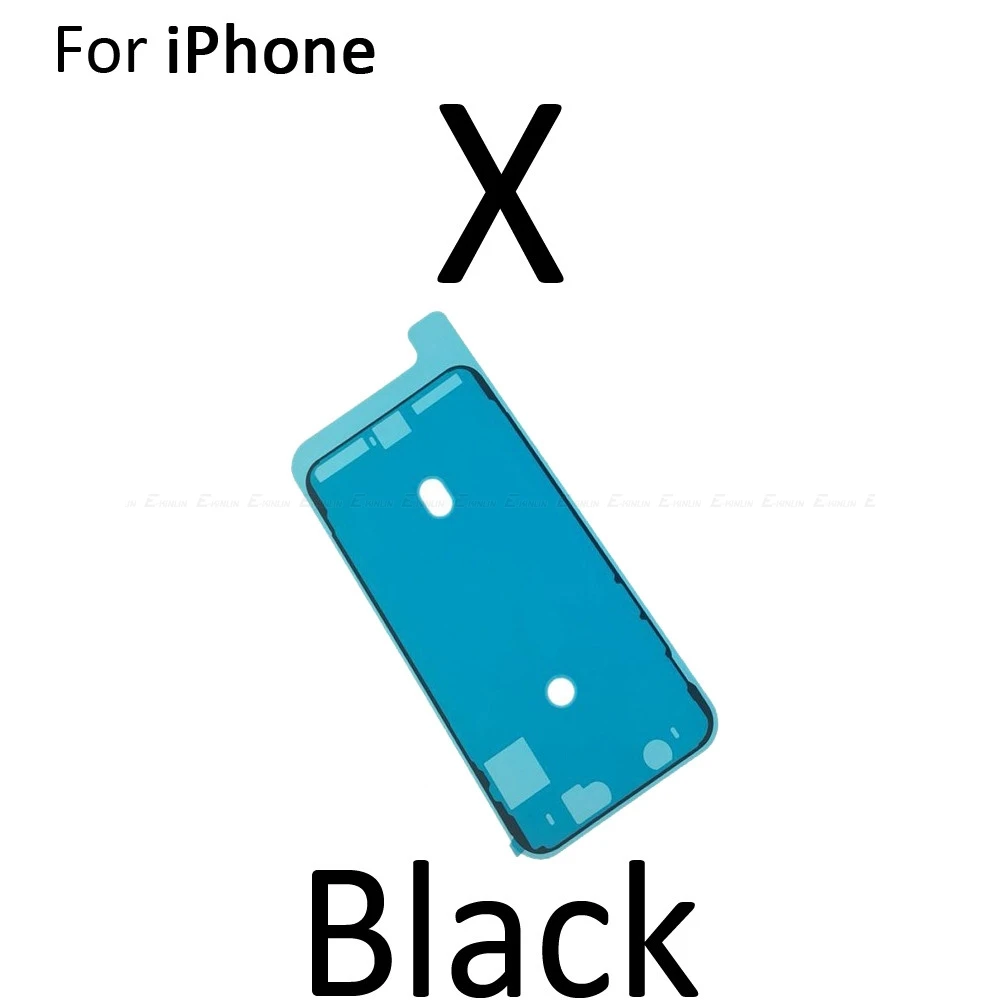 Высокое качество для iPhone 6S 7 8 Plus X XR XS Max ЖК сенсорный экран дисплей рамка водонепроницаемый предварительно вырезанный клей клейкая лента наклейка - Цвет: For iPhone X Black