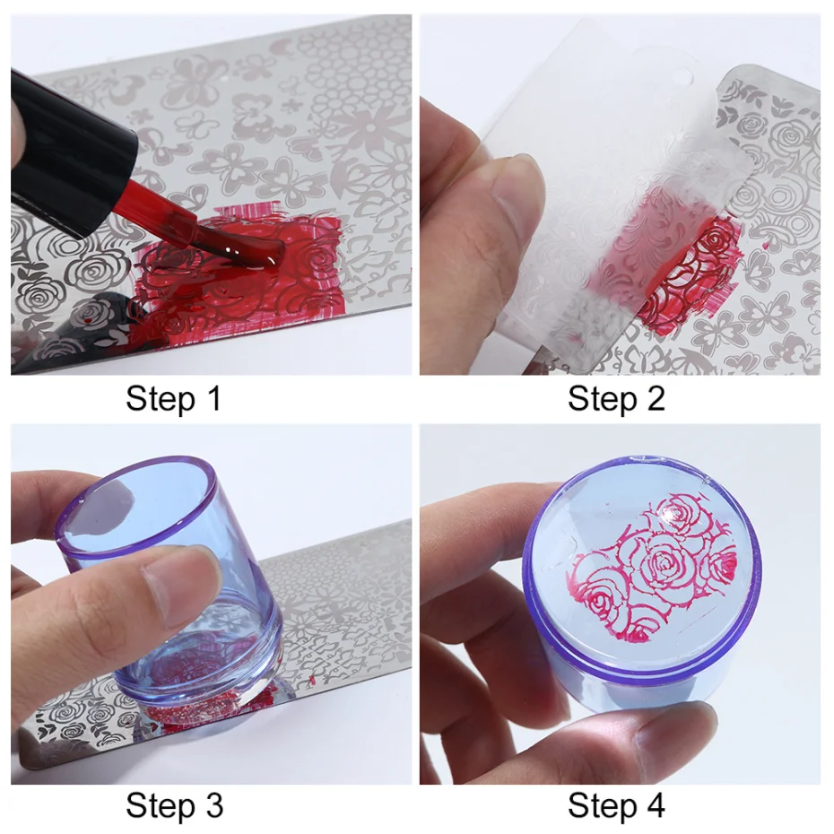 Штамп для ногтей набор скребок силиконовый желе шаблон для стемпинга для нейл-арта лак Печать Передача изображения Маникюр Инструменты для штамповки комплект LA1031