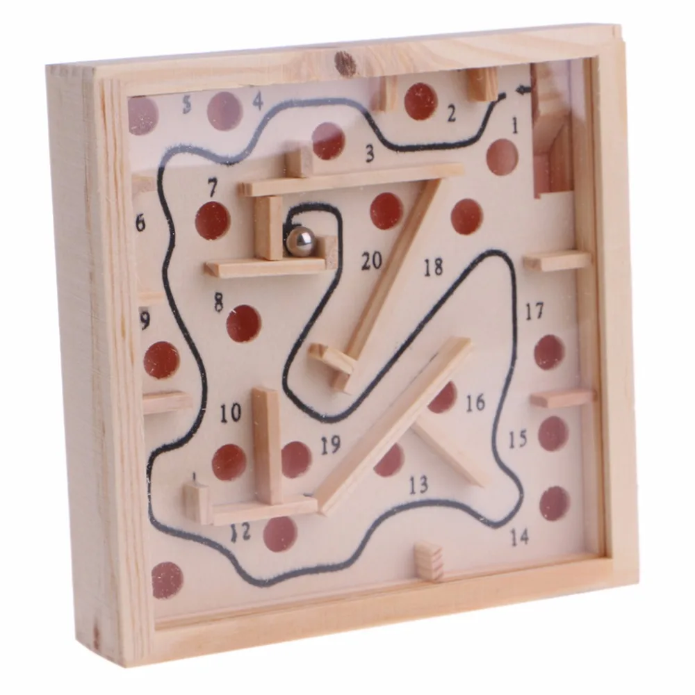 Children Kid labyrinth Wooden Maze balance Game Toys Intellectual Early
