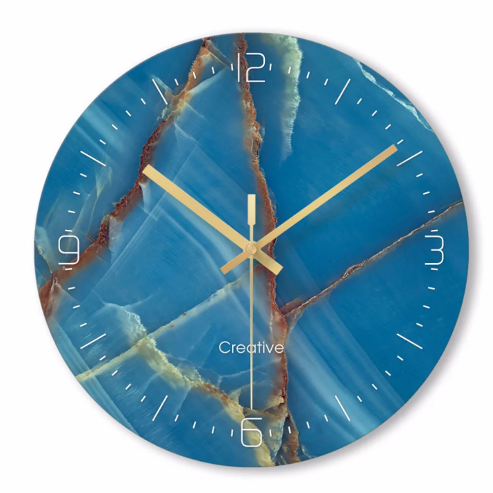 

Marble Wall Clock Simple Decorative Creative Nordic Modern Marble Clock Wall Clock for Living Room Kitchen Office Bedroom