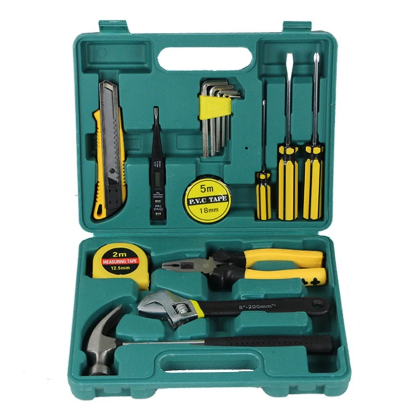 

Multitools 16 in 1 Car Emergency Hardware Tool Kit Set With Screwdriver Set Pliers Retractable Knife Hammer Tape Measure Vise