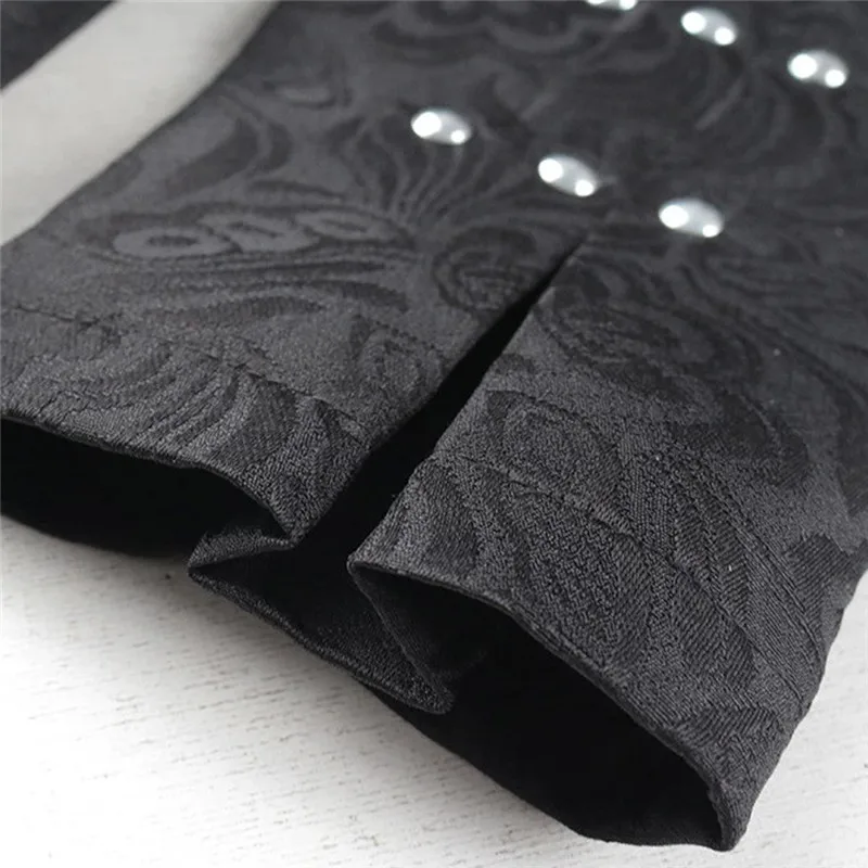 buy Long Life Women's Fashion Jacquard Punk Jacket Party Cosplay Retro Button Coat Cardigan Tops Jaquet